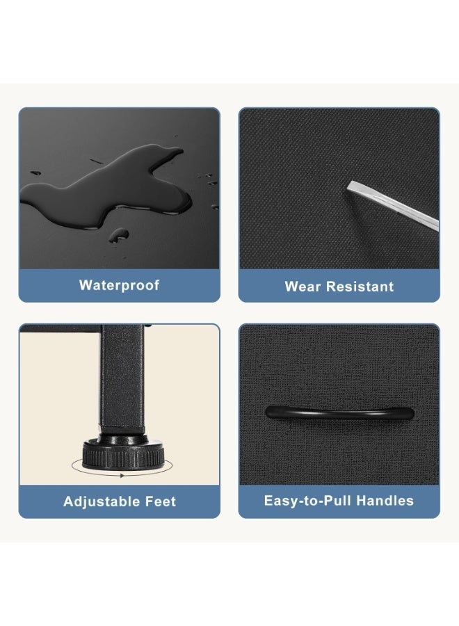 غايو خزانة أدراج بـ 9 أدراج لغرفة النوم، وحدة تخزين بأدراج قماشية مع سطح خشبي وإطار فولاذي لغرفة النوم، الخزانة، وغرفة المعيشة - Image 5